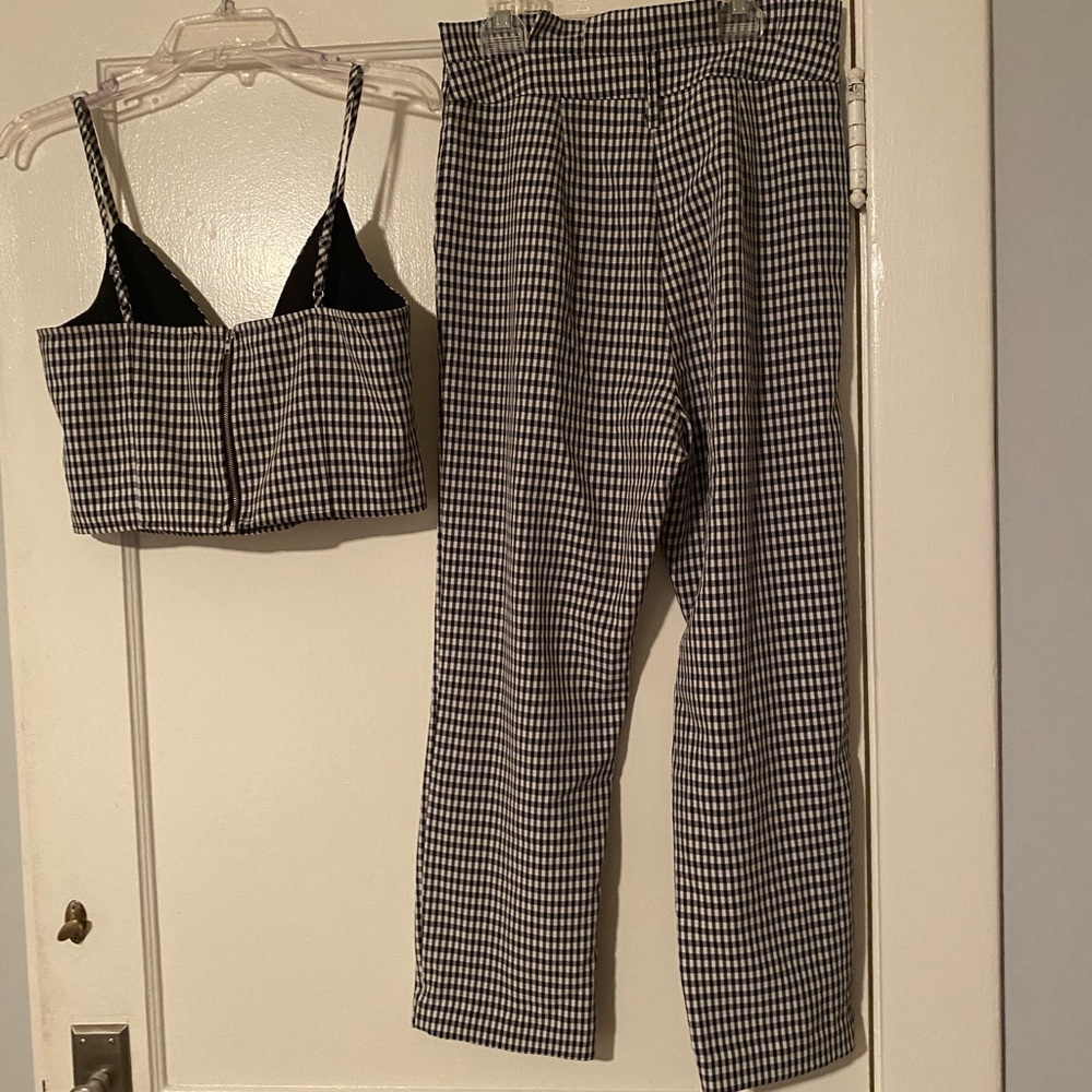 Gingham Top And Pants Matching Set - image 7